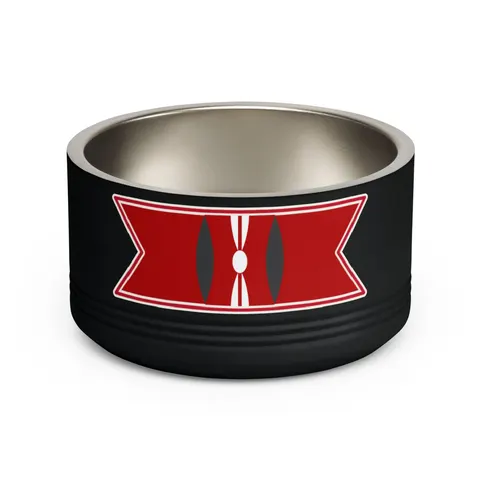 Kenya Black Red Green Stripes Pet Bowl — front view