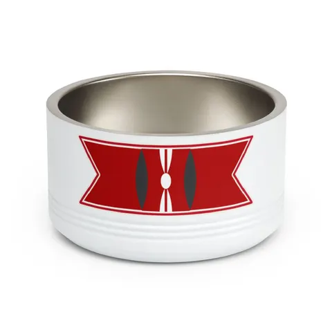 Kenya Black Red Green Stripes Pet Bowl — front view