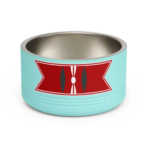Kenya Black Red Green Stripes Pet Bowl — front view