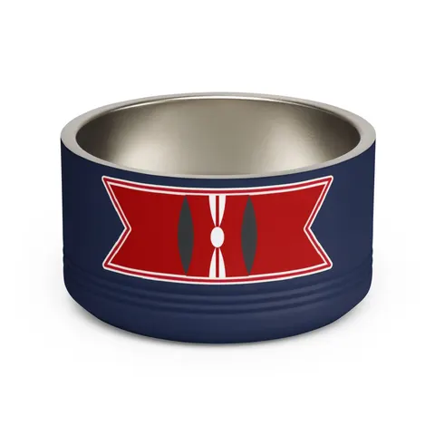 Kenya Black Red Green Stripes Pet Bowl — front view