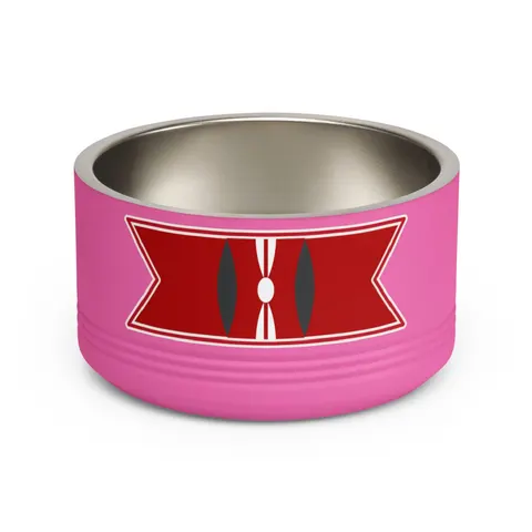 Kenya Black Red Green Stripes Pet Bowl — front view
