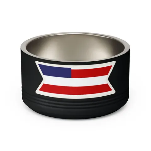 Liberia Stripes & Single Star Pet Bowl — back view