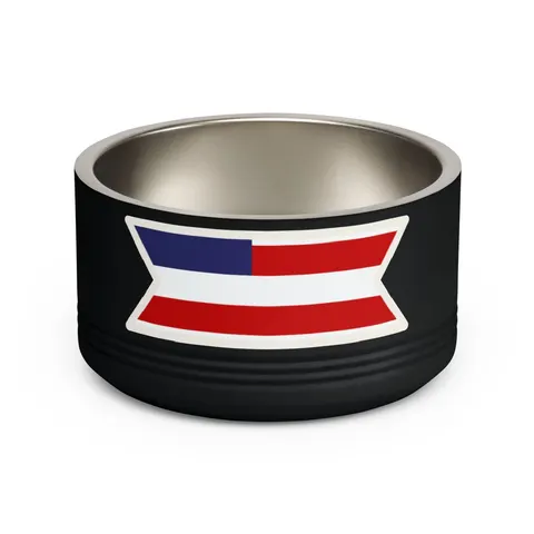 Liberia Stripes & Single Star Pet Bowl — front view