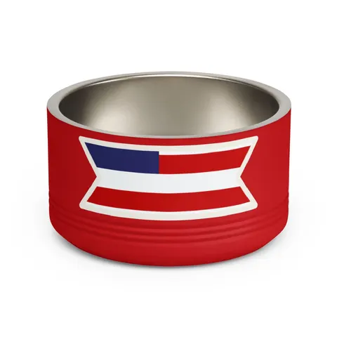 Liberia Stripes & Single Star Pet Bowl — front view