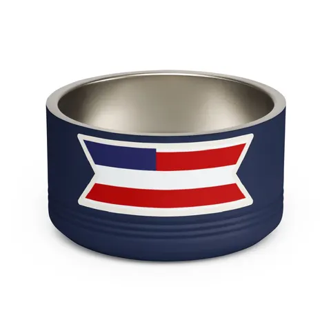Liberia Stripes & Single Star Pet Bowl — front view