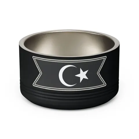 Libya Red Black Green Crescent Pet Bowl — back view