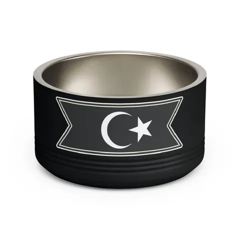 Libya Red Black Green Crescent Pet Bowl — front view