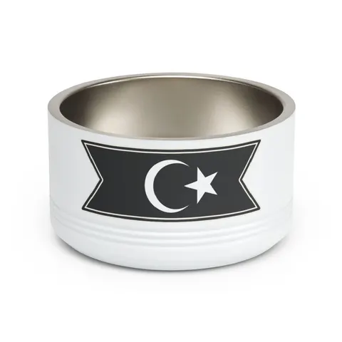 Libya Red Black Green Crescent Pet Bowl — front view