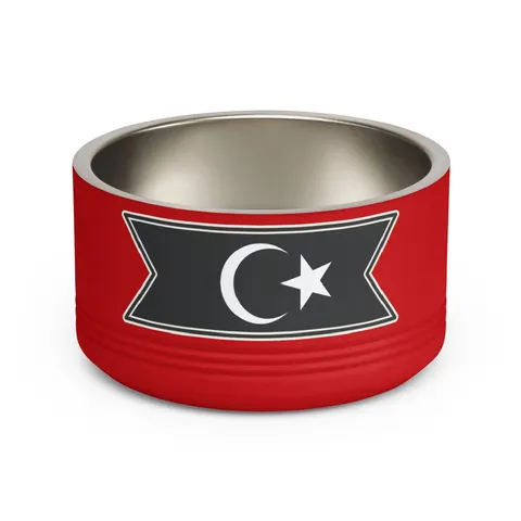 Libya Red Black Green Crescent Pet Bowl — front view