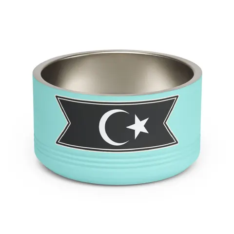 Libya Red Black Green Crescent Pet Bowl — front view
