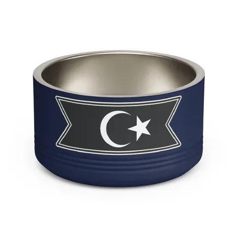 Libya Red Black Green Crescent Pet Bowl — front view