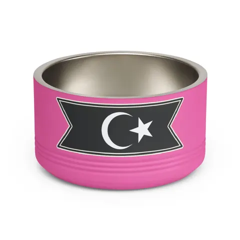 Libya Red Black Green Crescent Pet Bowl — front view