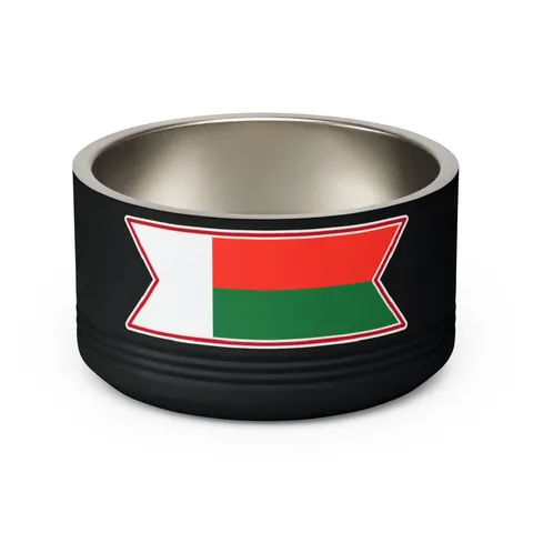 Madagascar White Red Green Pet Bowl — back view