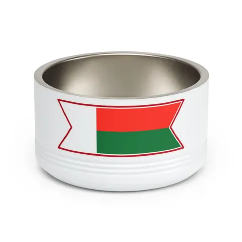 Madagascar White Red Green Pet Bowl — front view