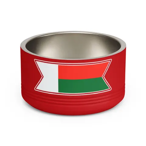 Madagascar White Red Green Pet Bowl — front view