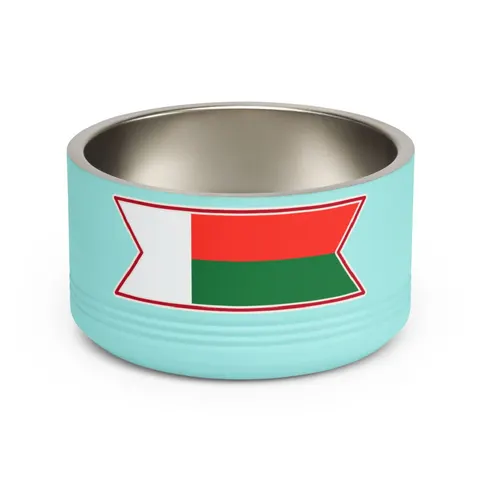 Madagascar White Red Green Pet Bowl — front view
