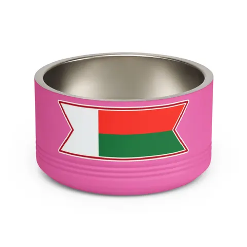 Madagascar White Red Green Pet Bowl — front view