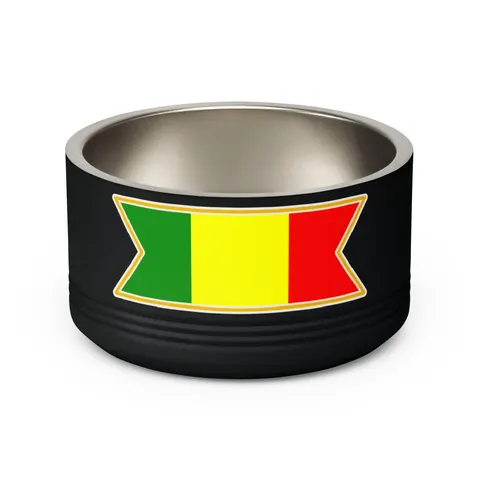 Mali Green Yellow Red Pet Bowl — back view