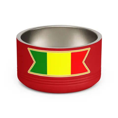 Mali Green Yellow Red Pet Bowl — front view