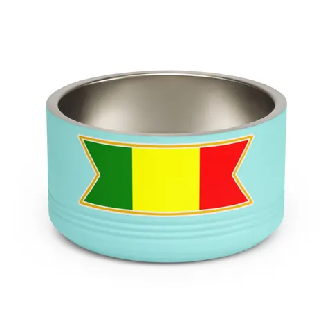 Mali Green Yellow Red Pet Bowl — front view