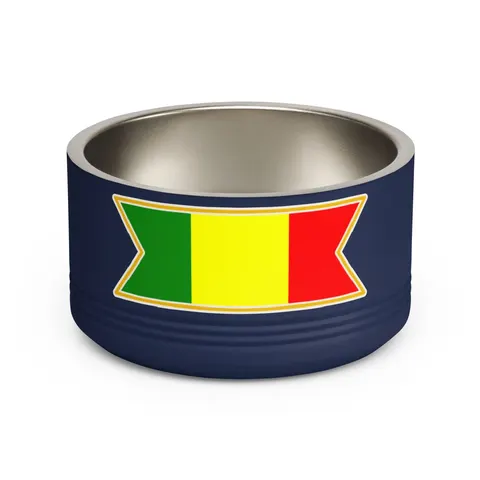 Mali Green Yellow Red Pet Bowl — front view