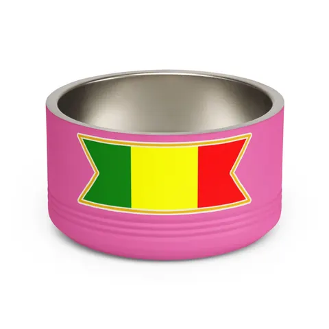 Mali Green Yellow Red Pet Bowl — front view