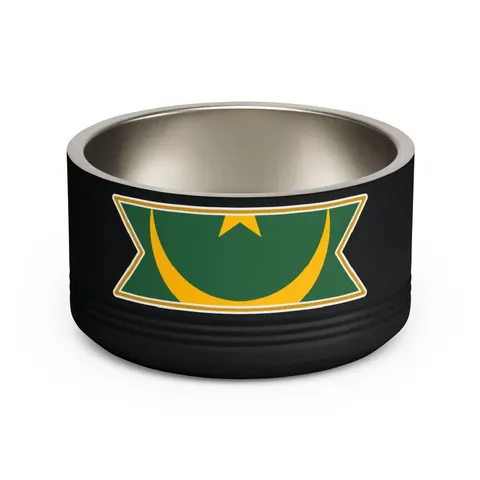 Mauritania Green Gold Crescent Pet Bowl — front view
