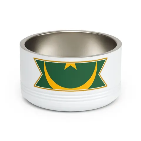 Mauritania Green Gold Crescent Pet Bowl — front view
