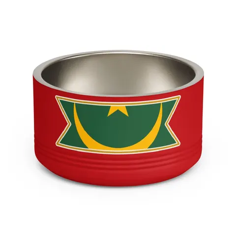 Mauritania Green Gold Crescent Pet Bowl — front view