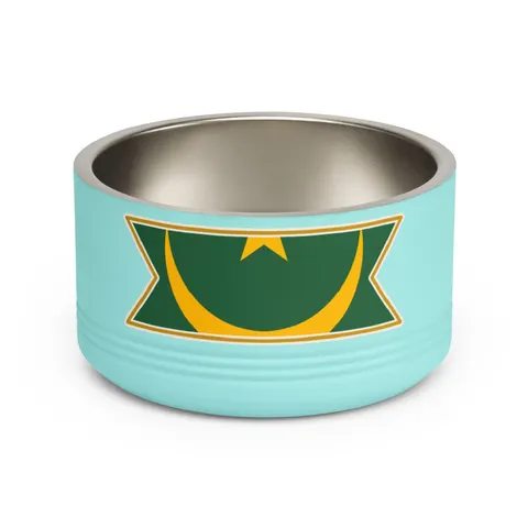Mauritania Green Gold Crescent Pet Bowl — front view