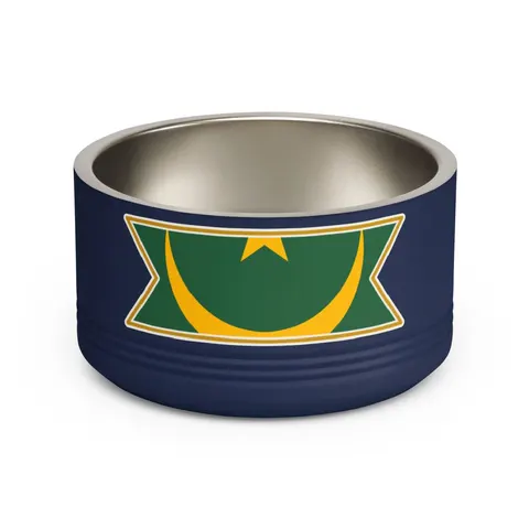 Mauritania Green Gold Crescent Pet Bowl — front view
