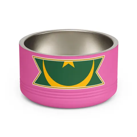 Mauritania Green Gold Crescent Pet Bowl — front view