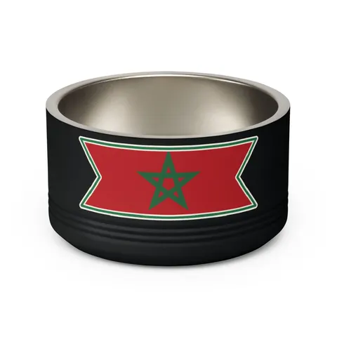 Morocco Red Green Star Pet Bowl — back view