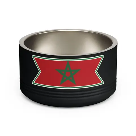 Morocco Red Green Star Pet Bowl — front view