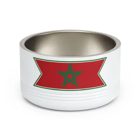 Morocco Red Green Star Pet Bowl — front view
