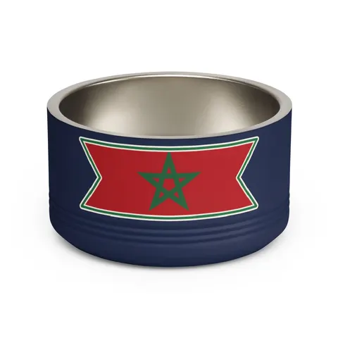 Morocco Red Green Star Pet Bowl — front view