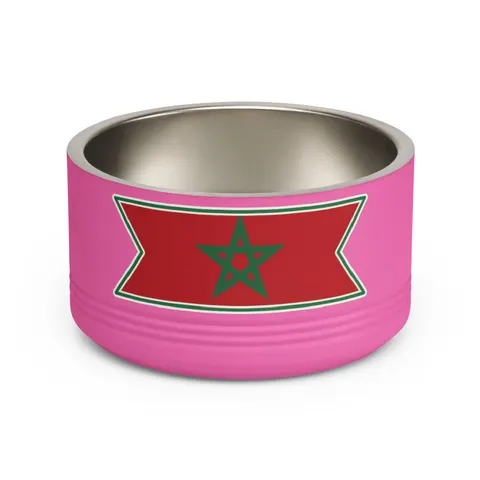 Morocco Red Green Star Pet Bowl — front view