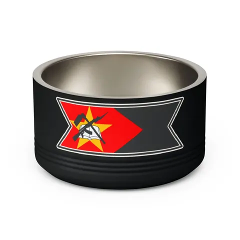 Mozambique Green Black Yellow Pet Bowl — back view