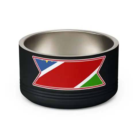 Namibia Diagonal Blue Red Green Pet Bowl — back view