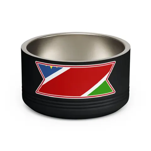 Namibia Diagonal Blue Red Green Pet Bowl — front view