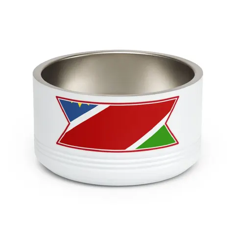 Namibia Diagonal Blue Red Green Pet Bowl — front view