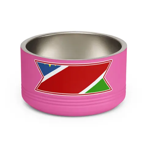 Namibia Diagonal Blue Red Green Pet Bowl — front view