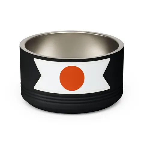 Niger Orange White Green Circle Pet Bowl — back view
