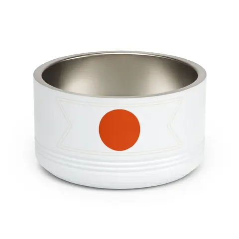 Niger Orange White Green Circle Pet Bowl — front view