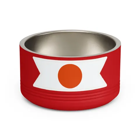 Niger Orange White Green Circle Pet Bowl — front view