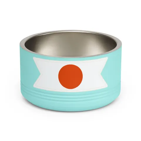 Niger Orange White Green Circle Pet Bowl — front view