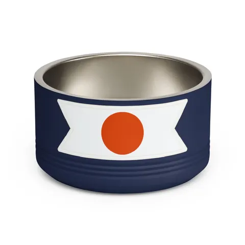 Niger Orange White Green Circle Pet Bowl — front view
