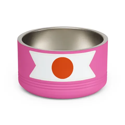Niger Orange White Green Circle Pet Bowl — front view