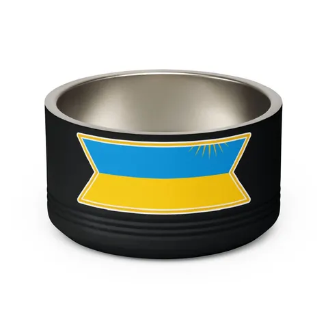 Rwanda Sky Blue & Sun Pet Bowl — back view