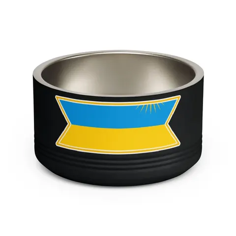 Rwanda Sky Blue & Sun Pet Bowl — front view
